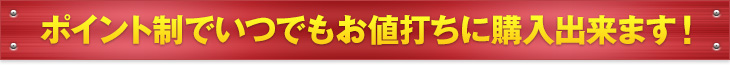 ポイント制でいつでもお値打ちに購入出来ます！